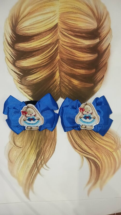 Бантики для волос для девочек из репса на первые хвостики и под шапку