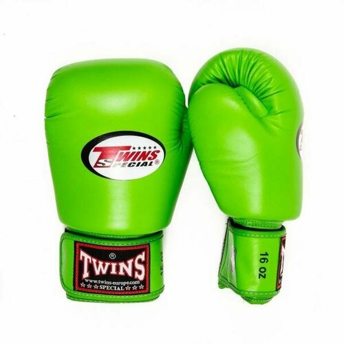 Перчатки боксерские тренировочные Twins Special BGVL-3 14 oz Green ag 1008fkr сувенирные боксерские перчатки федерация кикбоксинга россии серебристые green hill