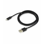 Кабель, Buro, Lightning (m) - USB (m), кабель для зарядки, 1.2м, 2A, черного цвета - изображение