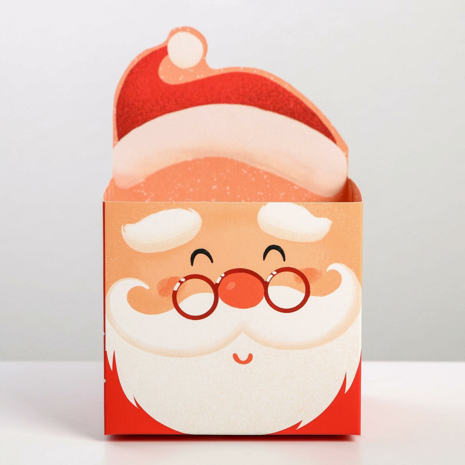 Коробка для мини-букетов «С новым годом», Дед Мороз, 12 х 17 х 10 см - фотография № 2