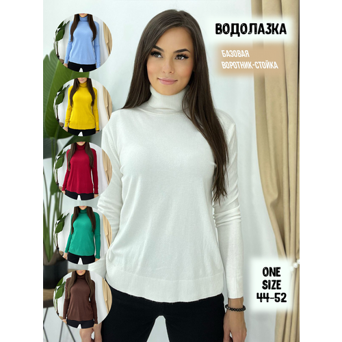 фото Водолазка, размер универсальный 44-52, белый beautiful woman
