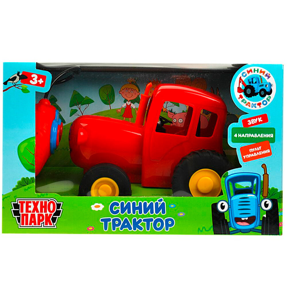 Модель р/у синий трактор 20 см, звук, красный, кор