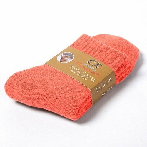 фото Женские носки средние, махровые, ослабленная резинка, размер 36-40, коралловый бренда нет