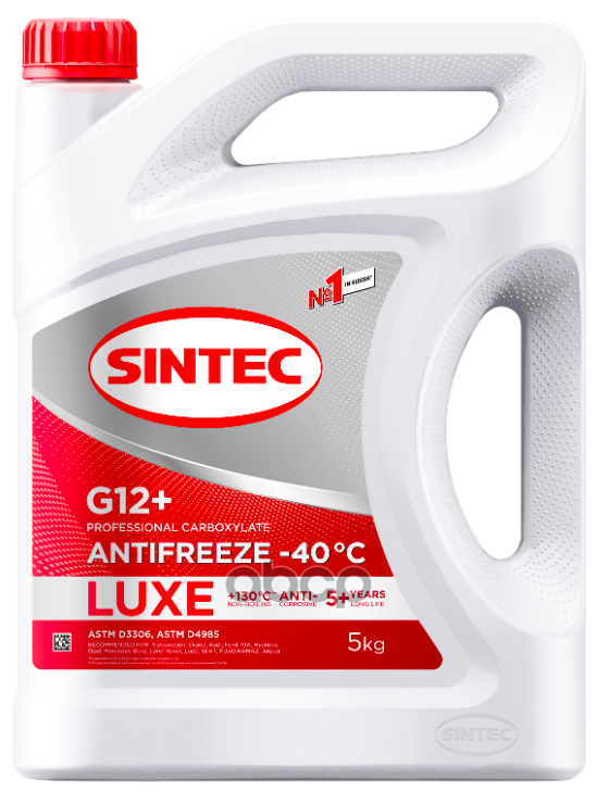 Антифриз G12+ Sintec Lux Готовый 10Кг -40°С Красный (Замена Артикула 756665) SINTEC арт. 614504