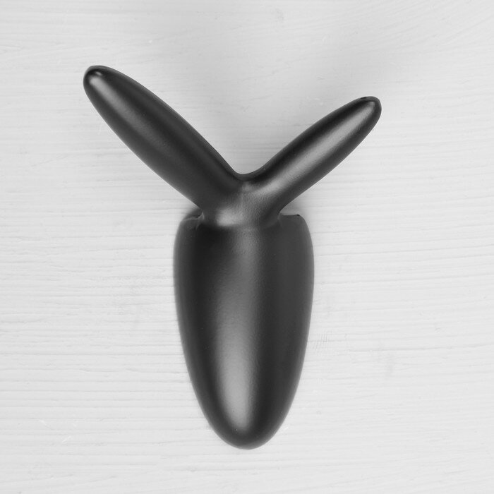 CAPPIO Крючок мебельный CAPPIO RABBIT, двухрожковый, цвет черный - фотография № 4