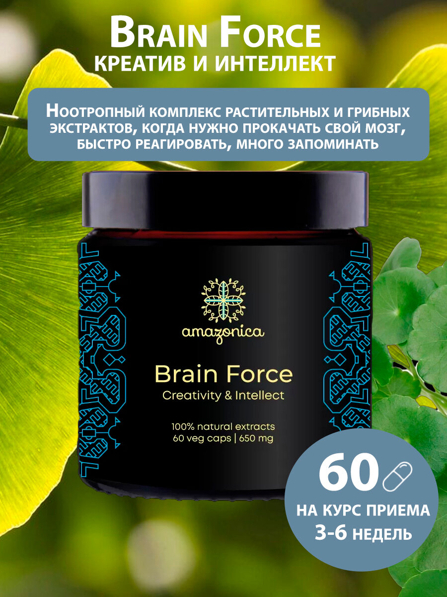 Brain Force креатив и интеллект 60 капсул по 650 мг