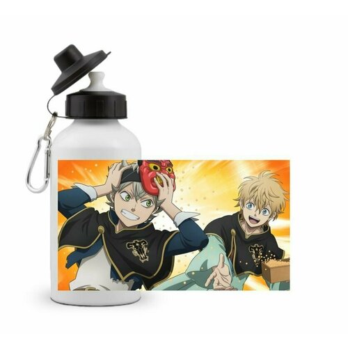 фото Спортивная бутылка черный клевер, black clover №13 goodbrelok