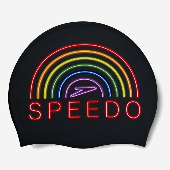 Шапочка для плавания Speedo Printed Silicone, black/rainbow, 69Y1W59G75