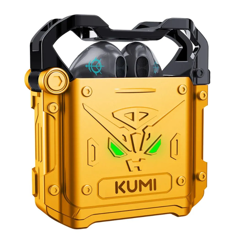 Наушники беспроводные KUMI Mech X3 Bluetooth-наушники с микрофоном Золотые 2890₽