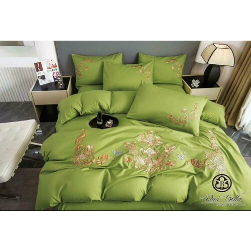 Комплект постельного белья Евро, светло-зеленый