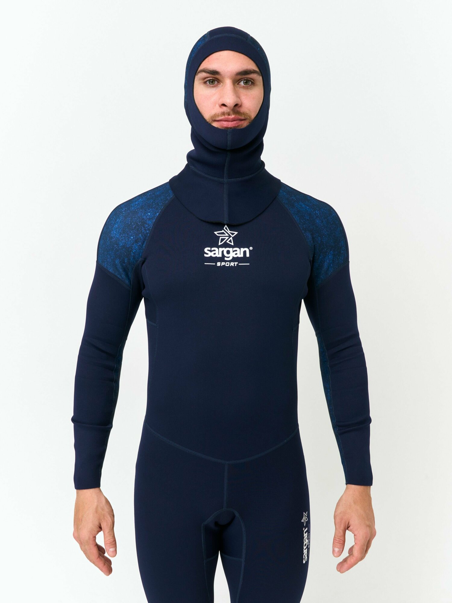 Шлем неопреновый 3 мм длинный для дайвинга и водного спорта унисекс SARGAN Sport 1022/BL Темно-синий размер L