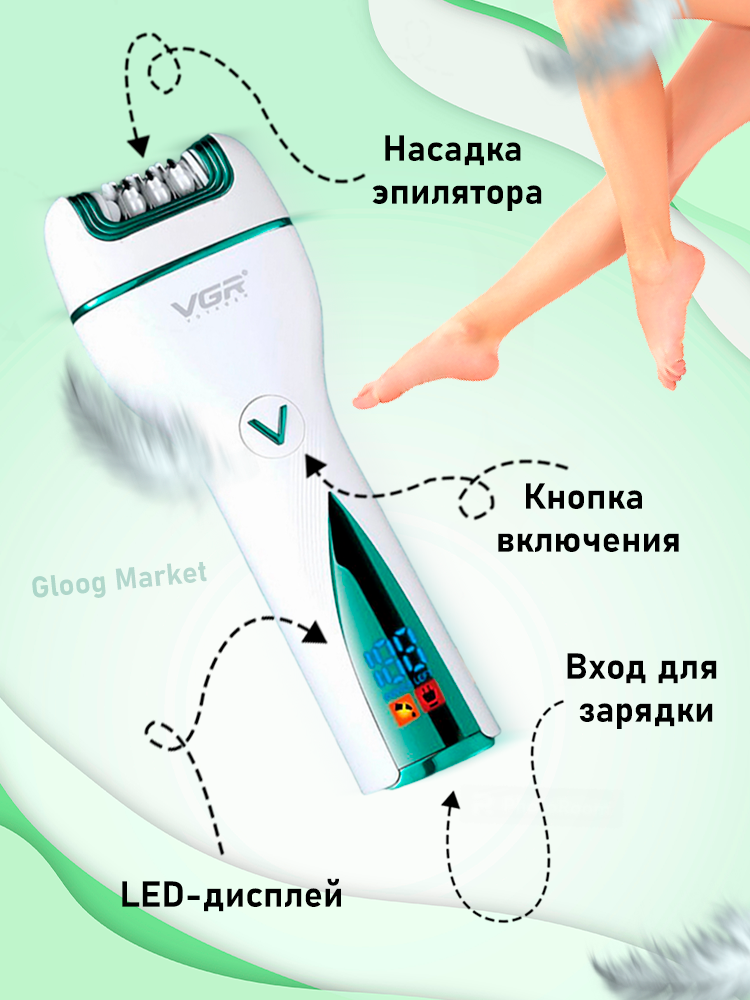 Электрический эпилятор женский для бикини, ног, лица - VGR - фотография № 20