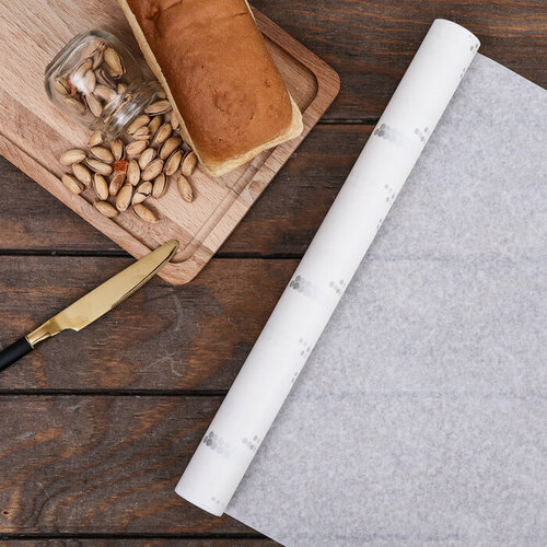 Выручалочка Бумага силиконизированная «Бусинки» серебро, 0,38 х 5 м