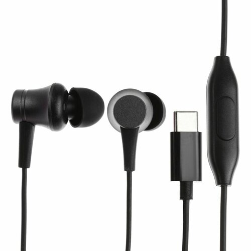 Наушники CB-53 проводные вакуумные микрофон 1 м Type-C чёрные 443₽