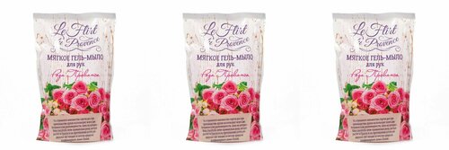Le Flirt Гель-мыло для рук, роза прованса, мягкое, дой-пак, 500 мл, 3 шт