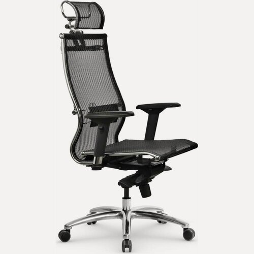 Изображение товара Кресло метта Samurai S-3.05 MPES, черный z312819885, с сетчатой обивкой, регулируемыми подлокотниками, механизм качания