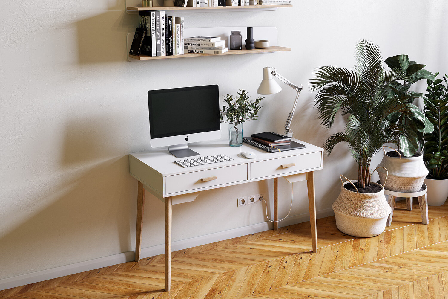 Письменный стол SCANDICA Хортен, аляска белый/бланж — купить в интернет ...