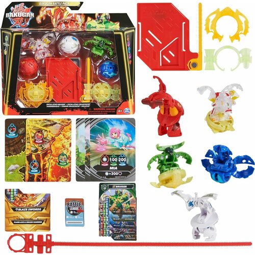 Spin Master Bakugan, Набор из 5 Бакуганов, Громила со специальной атакой, Драконоиды, Молот, Ниллиус.