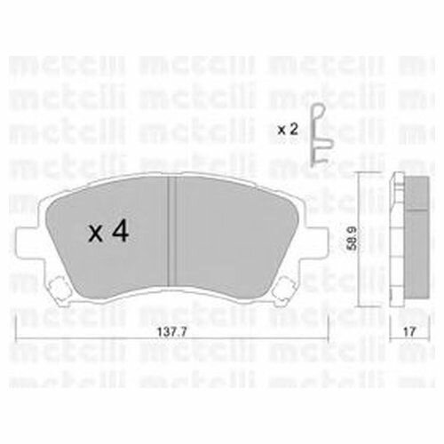 Комплект передних тормозных колодок Metelli 2202960 для Subaru Forester, Impreza, Legacy II,III, Outback
