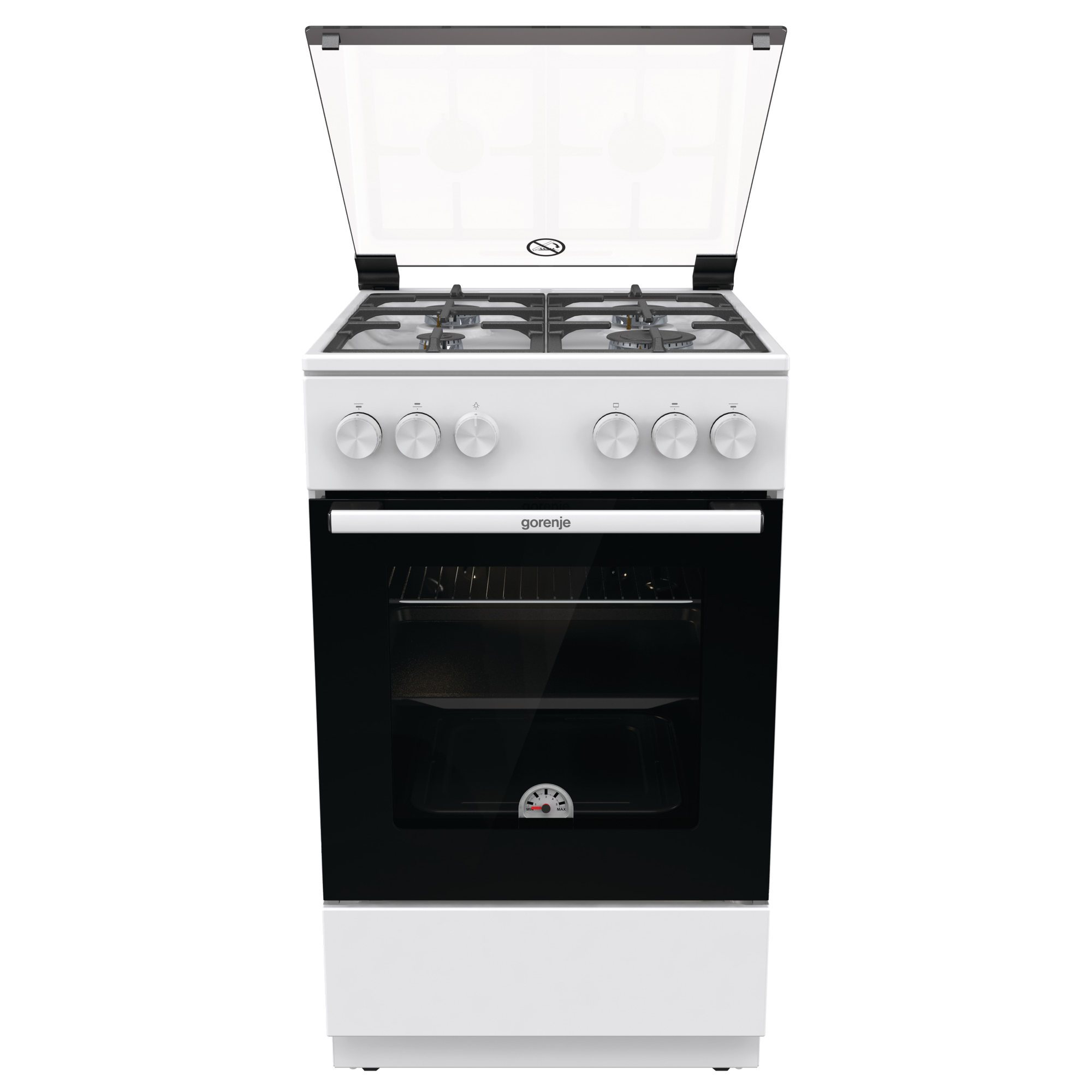Газовая плита Gorenje GG5A12WF, 50 см, A, духовка 70 л., Чугунные решетки, автоподжиг, белая