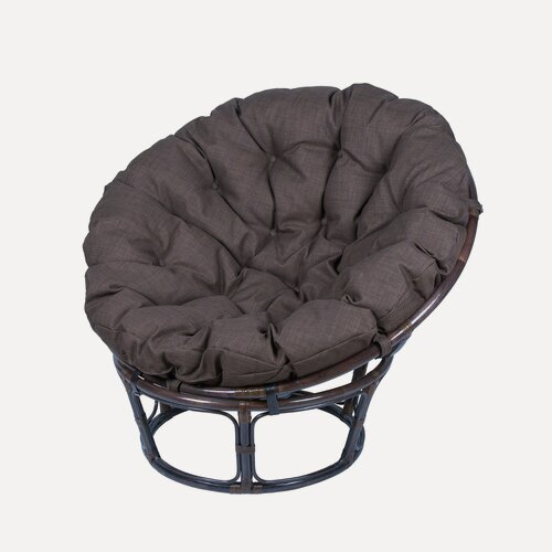 Изображение товара Кресло Папасан из натурального ротанга 23/01 темно-коричневый с коричневой подушкой