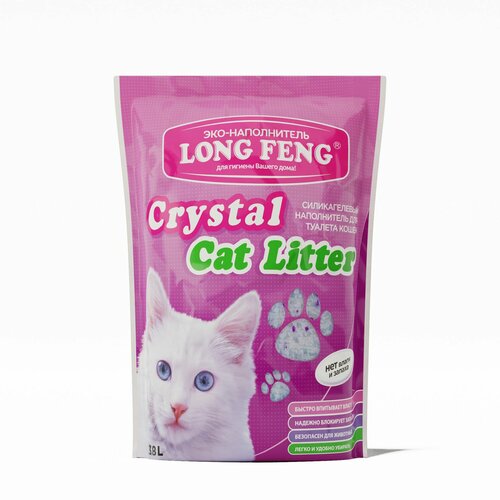 Long Feng Crystal наполнитель для кошачьего туалета, силикагелевый, впитывающий, 3,8 л (1,6 кг)
