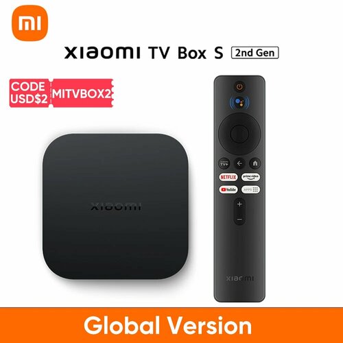 Xiaomi Mi TV Box S 2-го поколения черный Box s 2nd ship 24h Европейская 4885₽