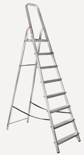 Изображение товара Стремянка Вихрь СА 1х8, алюминиевая, 1 секция, 8 ступеней, до 150 кг