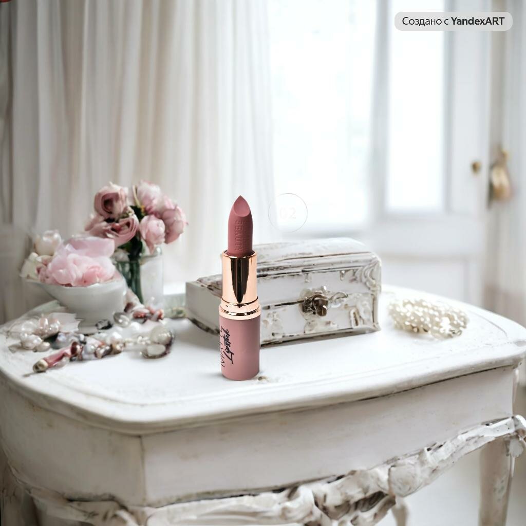 Помада "Matte Lipstick-Romantic Beauty", №02, матовая, стойкая