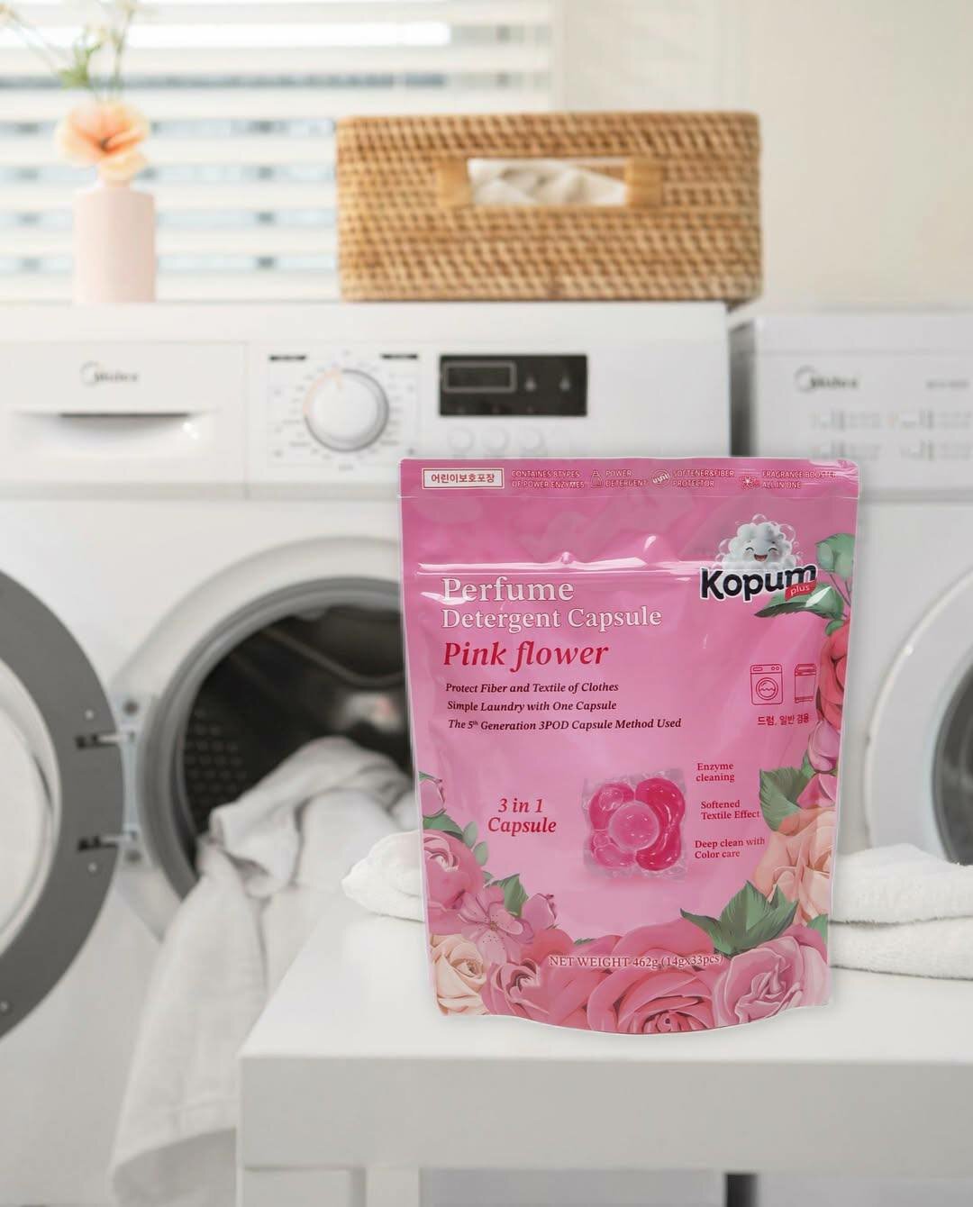 Капсулы Kopum Pink Flower 3в1: защита ткани, цветочный аромат и глубокая очистка
