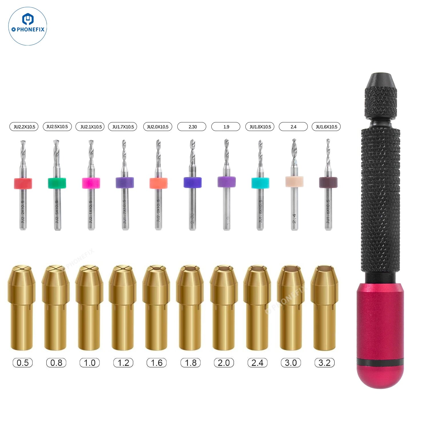Набор ручных сверл из нержавеющей стали 21 в 1,6-2.5 мм, многотипные спиральные сверла, противоскользящая ручка для развертывания игрушек ювелирных изделий