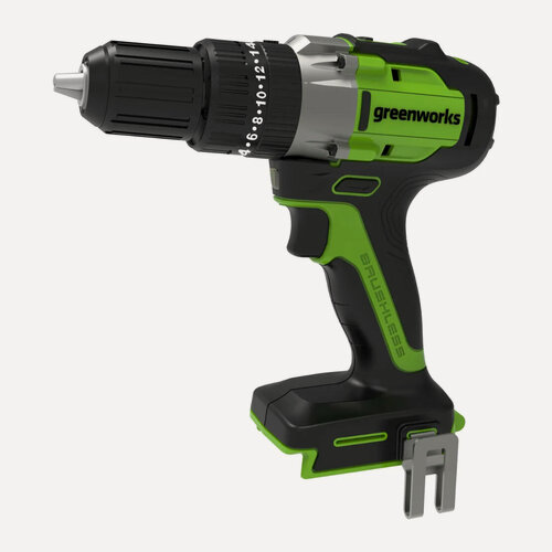 Изображение товара Аккумуляторная дрель-шуруповёрт Greenworks GD24DD60K2, 2 скорости, Li-Ion, 60 Нм, 2 Ач, 1700 об/мин, зеленый