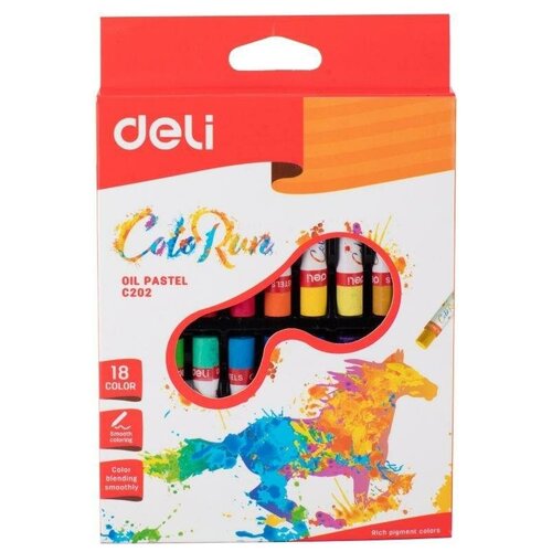 Масляная пастель Deli ColoRun EC20210 18 цветов картонная коробка/европодвес