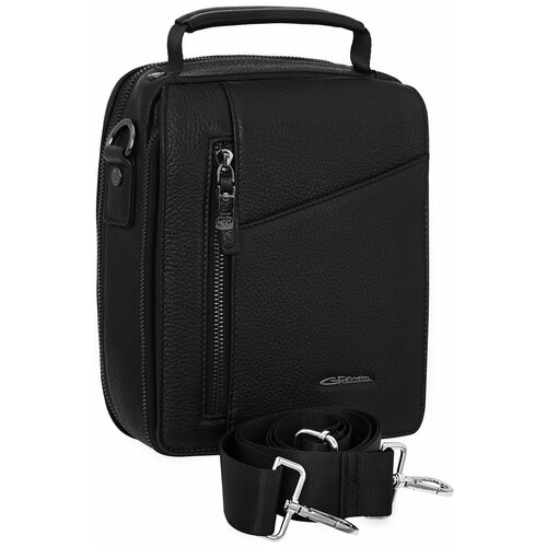 фото Вместительная мужская сумка 192-012a d15 nero giorgio ferretti на плечо/италия, 100% натуральная кожа