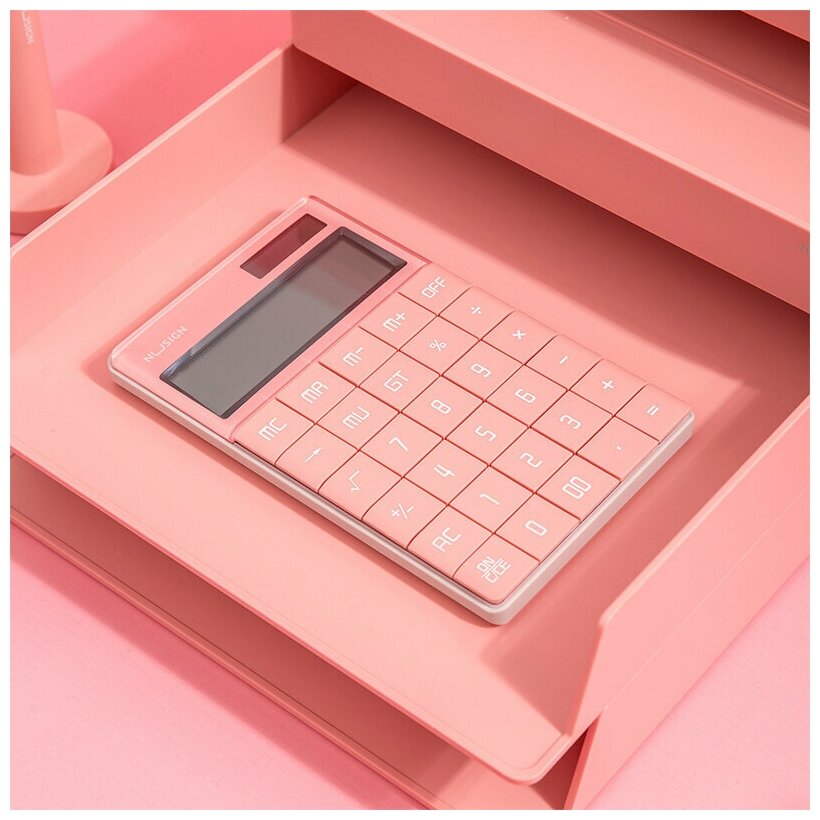 Калькулятор настольный Nusign, розовый DELI - фото №13