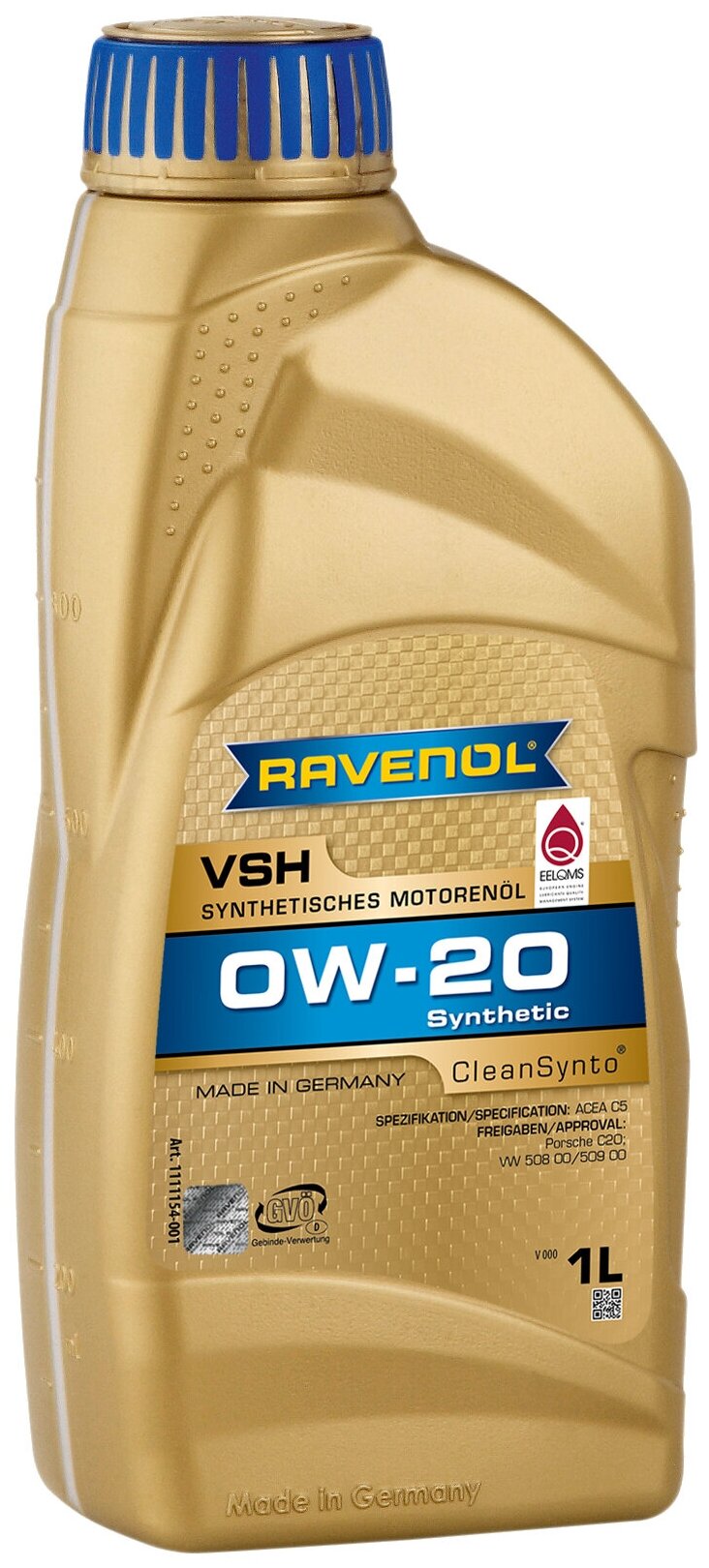 RAVENOL 4014835873490 SAE 0W-20 1L VSH моторное масло