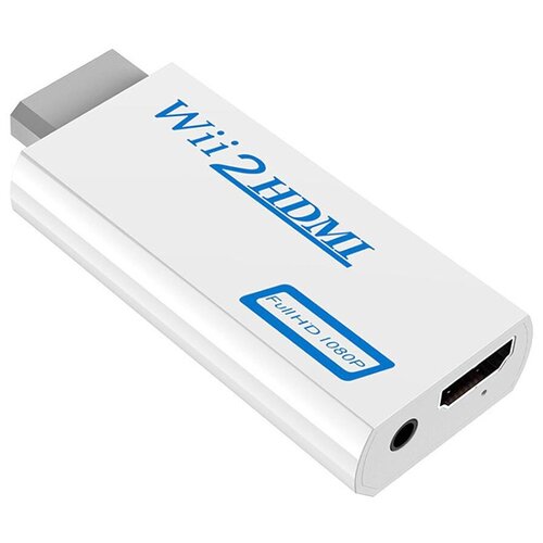 Конвертер-переходник GSMIN W12 для Nintendo Wii HDMI (F) + Mini Jack 3.5mm - HDMI (M) (Белый)