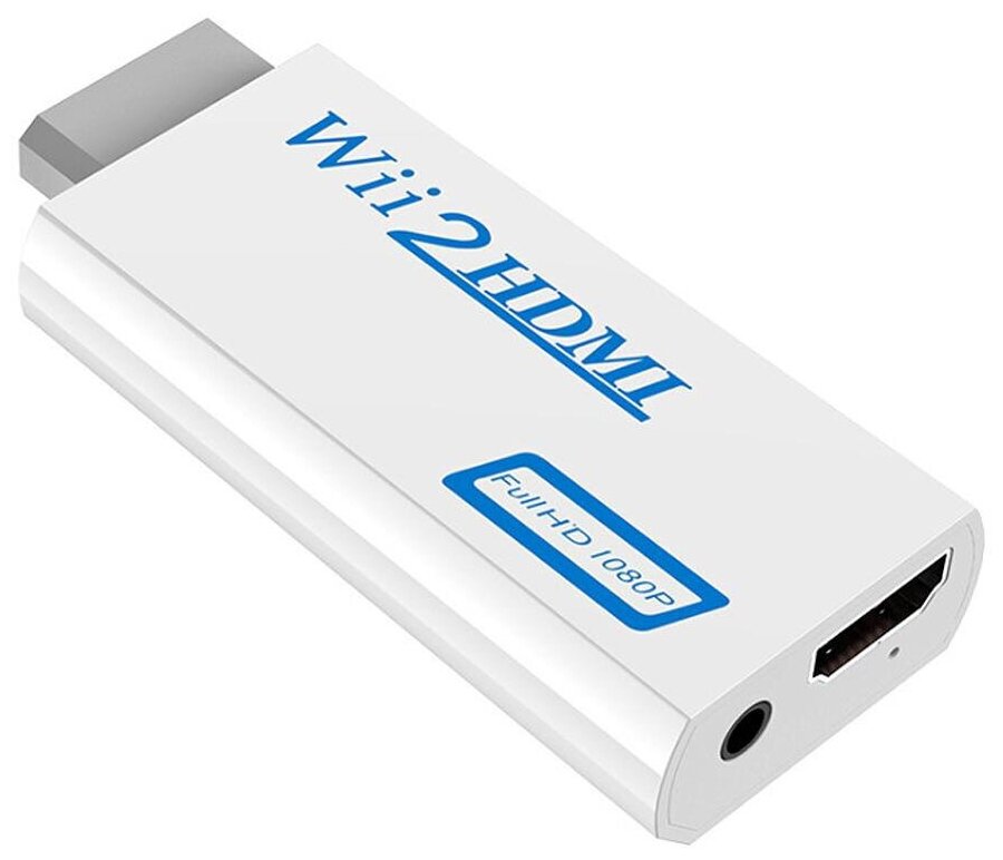 Конвертер-переходник GSMIN W12 для Nintendo Wii HDMI (F) + Mini Jack 3.5mm - HDMI (M) (Белый)
