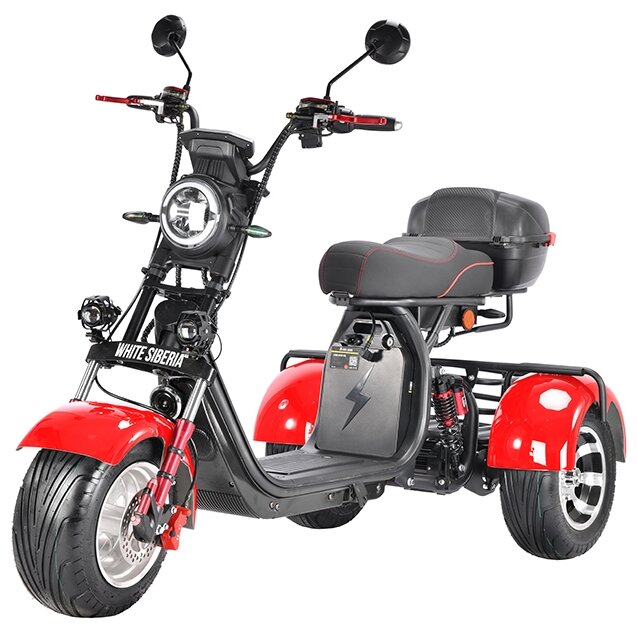 Скутер электрический White Siberia WS-PRO TRIKE+ 3000W красный