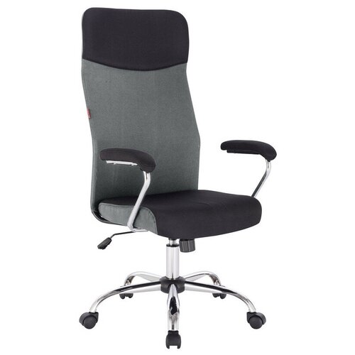 Кресло руководителя EASY CHAIR BN_Sp_EChair-590 TC ткань черный/серый, хром