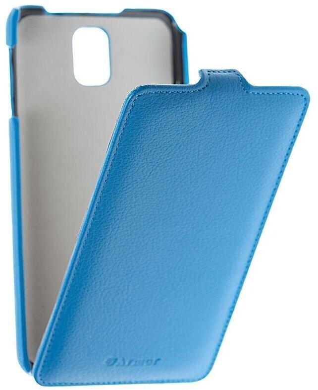 Кожаный чехол для Samsung Galaxy Note 3 (N9005) Armor Case "Full" (Голубой)