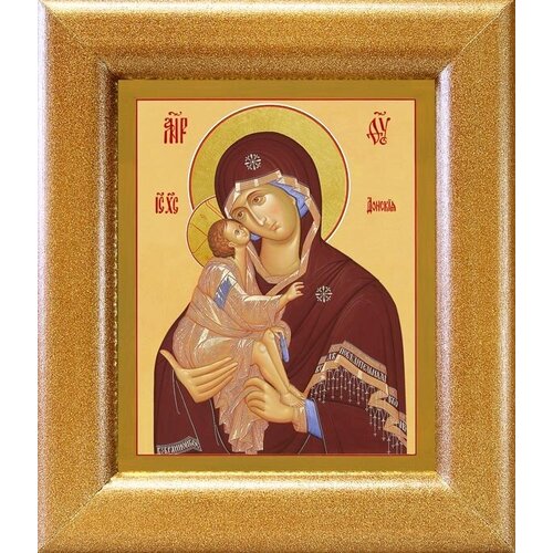 Донская икона Божией Матери, в широкой рамке 14,5*16,5 см донская икона божией матери в широкой рамке 19 22 5 см