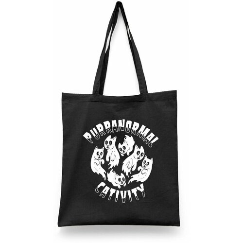 фото Сумка-шоппер унисекс каждому своё "хеллоуин/halloween/тыква" черная