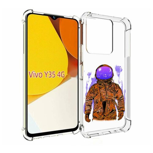Чехол MyPads нарисованный мужчина в скафандре для Vivo Y35 4G 2022 / Vivo Y22 задняя-панель-накладка-бампер