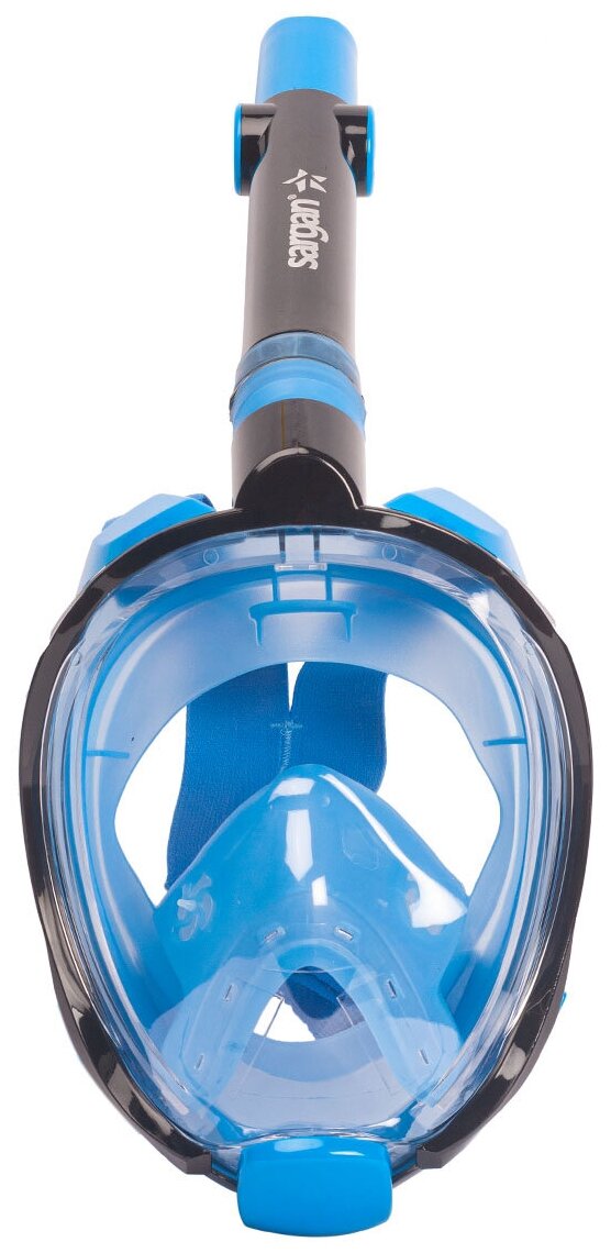 Полнолицевая маска для плавания (снорклинга) SARGAN Галактика Премиум цвет черный/синий детская