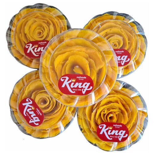 Подарочный набор из 5 упаковок сушеного манго KING. 5 банок по 400 г