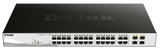 Коммутатор D-LINK DGS-1210-28P 24 порта 10/100/1000Mbps PoE 4xSFP