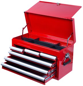 Ящик инструментальный, 6 полок и отсек, красный KING TONY 87411-6B