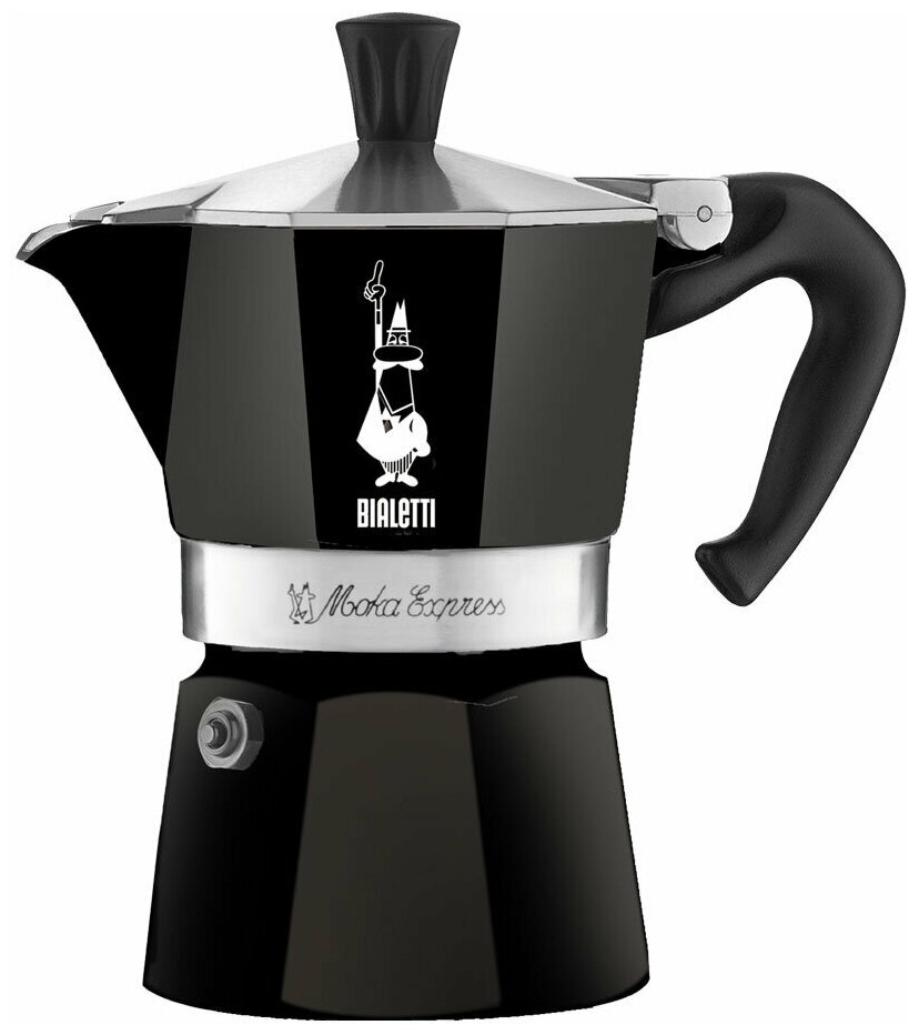 Гейзерная кофеварка Bialetti Moka Express3 порции Черная