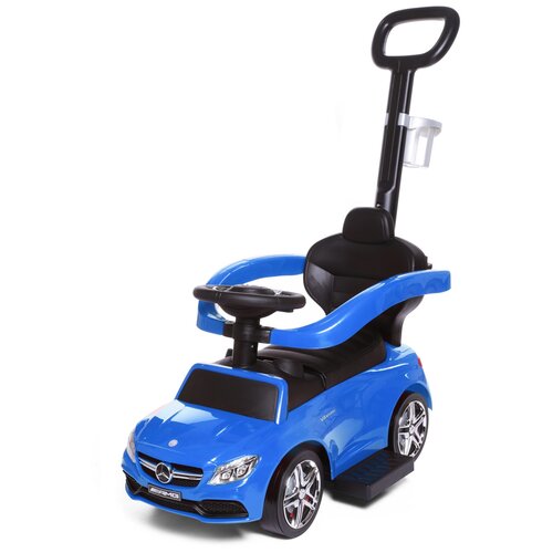 фото Каталка-толокар babycare mercedes-benz amg c63 coupe (639 кожаное сиденье, резиновые колеса) синий